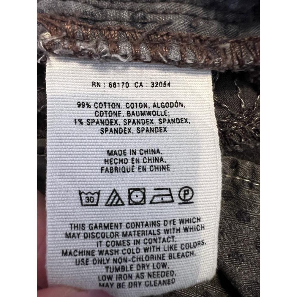 Anthropologie Pilcro Hyphen Fit Embroidered Chino Pants Women's Size 26 Gray - Picture 11 of 15